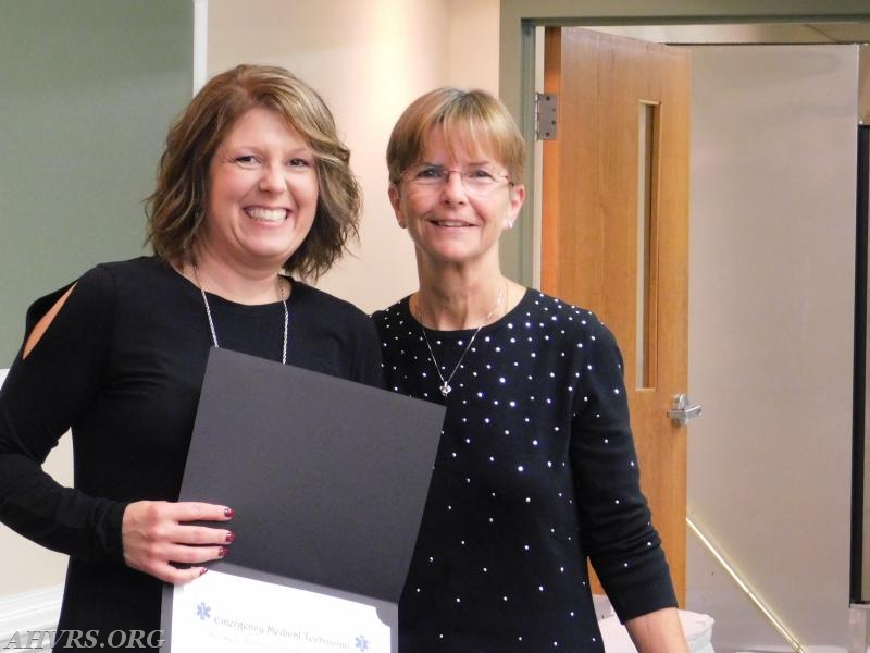 Shelley Young with Rescue Chief Jayne Toellner
New EMT for 2017